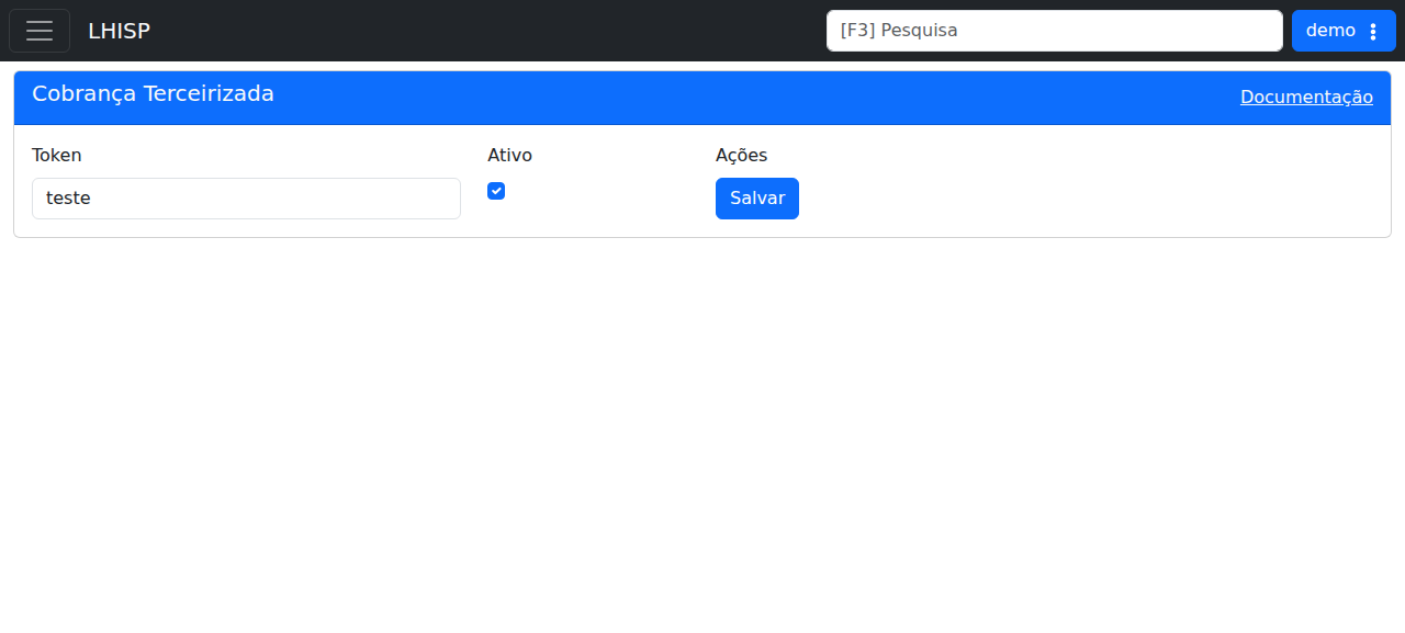 Cobrança Terceirizada no demo